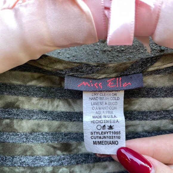 Vintage 90s Striped and Embellished Top - Picture 2 of 5